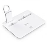Coofbe 4in1 Masaüstü Şarj Standı 15W Kablosuz Şarj Standı İPhone Şarj İwatch AirPods Pro Şarj Stand