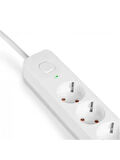 Akım Korumalı 2USB 1 Type-C  Girişli 2 Metre Uzatma Kablolu Akım Korumalı Priz