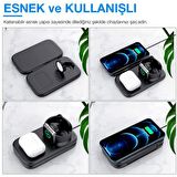 Coofbe Katlanabilir 3İN1 Masaüstü Telefon Şarj Standı Kulaklık Saat İphone Şarj İphone 12 13 14 Pro Max Şarj