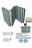 Katlanır Kamp Yatağı Çadır Yatağı 70x180 6 Cm Katlanır Yatak-YEŞİL BEYAZ