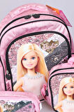 DEKOMUS İLE LİSANSLI BARBIE OKUL,KALEM VE BESLENME ÇANTASI SETİ