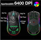 HXSJ J900 USB Kablolu RGB Dpi Oyuncu Mouse Gaming Mouse