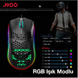 HXSJ J900 USB Kablolu RGB Dpi Oyuncu Mouse Gaming Mouse