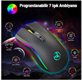 HXSJ A869 7200DPI Ayarlanabilir RGB Işık Gaming Oyuncu Mouse