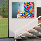 Sanatçı Kadın Dekoratif Kanvas Duvar Tablosu-3455