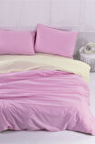Aytunç Nefise %100 Pamuklu Tek Kişilik Pembe DoubleFace Nevresim Takımı 160x200 cm