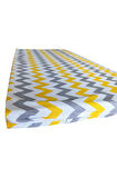 Çocuk Yatağı 60x120x6 Cm Vip Oyun Parkı Sünger Yatak Bebek Yatağı-SARI GRİ ZİKZAK