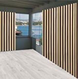 Ceylan Home Balkon Perdesi Kahverengi Sarı Çizgili 100x250