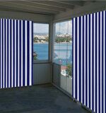 Ceylan Home Balkon Perdesi Brandası Mavi Kalın Çizgili 100x250
