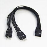 anakart için USB 2.0 uzatma kablosu 9 pinli 1 dişi 2 erkek Y kablo