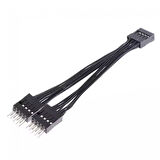 anakart için USB 2.0 uzatma kablosu 9 pinli 1 dişi 2 erkek Y kablo