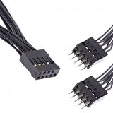 anakart için USB 2.0 uzatma kablosu 9 pinli 1 dişi 2 erkek Y kablo