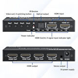 2x4 HDMI Matrix 4K Anahtarı, 2 in 4 Out Matrix Video Switcher Splitter