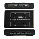 Hdmı kvm switch 4 port anahtarlı  hdmı kvm switch 4 giriş 1 çıkış