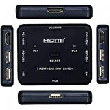 2 port Hdmı kvm switch anahtarlı  hdmı kvm switch 2 giriş 1 çıkış