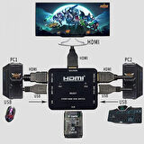 2 port Hdmı kvm switch anahtarlı  hdmı kvm switch 2 giriş 1 çıkış