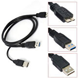 Usb 3.0 to mikro B harici hdd Y kablo harici harddisk kablosu 60cm