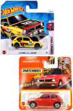 2 Araç Honda Civic Custom Set - Sarı & Kırmızı (1/64) Hot Wheels  '73 & Matchbox 1976 CVCC
