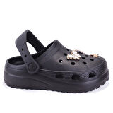 Dagoster DZA75-205 Siyah Taşlı Ortopedik Günlük Cross Spor Kadın Terlik