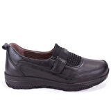 Dagoster DZA07-122042648 Siyah Ortopedik Günlük Deri Kadın Ayakkabı