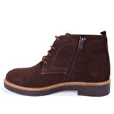 Dagoster DZA07-1236028 Kahve Süet Günlük Düz Topuk Deri Kadın Bot