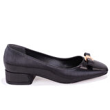 Dagoster DZA07-108526415 Siyah Rugan Klasik Topuklu Kadın Ayakkabı