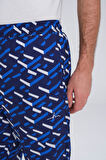 Haşema Desenli Lacivert Uzun Erkek Havuz ve Deniz Şortu 2418