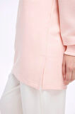 Haşema Yumuşak Dokulu Oversize Pudra Basic Günlük Sweatshirt ACT-22