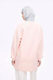 Haşema Yumuşak Dokulu Oversize Pudra Basic Günlük Sweatshirt ACT-22