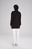 Haşema Yumuşak Dokulu Oversize Siyah Basic Günlük Sweatshirt ACT-14