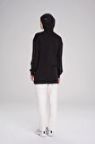 Haşema Yumuşak Dokulu Oversize Siyah Basic Günlük Sweatshirt ACT-14