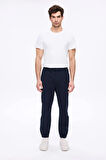 Haşema Beli ve Paçası Lastikli Bağcıklı Lacivert Erkek Jogger Pantolon 4023