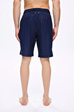 Haşema Dokulu Kumaş Lacivert Erkek Kısa Havuz ve Deniz Şortu 5032