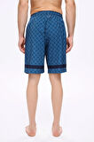 Haşema Yıldız Desenli Lacivert Erkek Kısa Havuz ve Deniz Şortu 5065