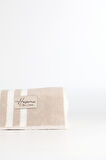 Haşema Bej Şerit Detaylı Beyaz Plaj Havlusu 28