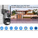 Ozmik CMR45 Üç Lens WIFI IP kamera 4K HD  PTZ kamera otomatik izleme güvenlik güvenlik kamerası 