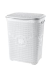5 Parça Örgü Desenli Plastik Banyo Seti Çamaşır Sepeti Deterjanlık Klik Çöp Kovası Klozet Fırçası