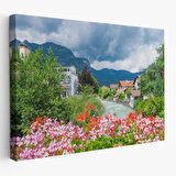 Almanya Garmich-partenkirche de Güzel Bir Nehir Manzarası Duvar Tablosu-3466