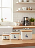 Marine Üçlü Set Saklama Kabı Lunch Box (400-800-1200ml)