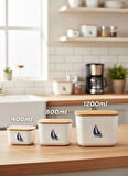 Marine Üçlü Set Saklama Kabı Lunch Box (400-800-1200ml)
