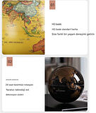  Dönen Işıklı Siyah Dünya Haritası  Küre