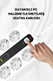 Pro P11 6x Priz 3000W Termal Akım Korumalı 4x USB 2x Type-C Girişli Çoklu Priz