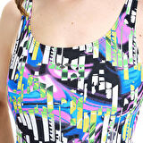 Bodylift Swimsuit Carolina U Back Kadın Mavi Yüzücü Mayosu 005203550