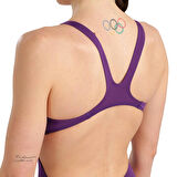 Team Swimsuit Swim Tech Solid Kadın Mor Yüzücü Mayosu 004763911