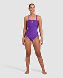 Arena Womens Solid Swimsuit Lightdrop Back B Kadın Yüzücü Mayosu Mor 005909900