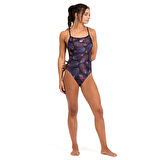 Arena Falling Leaves Swimsuit Booster Back Kadın Siyah Yüzücü Mayosu 005936550