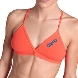 Team Swim Top Tie Back Solid Kadın Pembe Yüzücü Mayosu 004768300