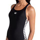 Icons Swimsuit Racer Back Solid Kadın Siyah Yüzücü Mayo 005041510