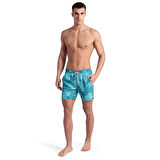 Beach Allover Printed Erkek Mavi Yüzücü Şortu 007150840
