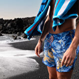 Water Prints Beach Erkek Mavi Deniz Şortu 007159710